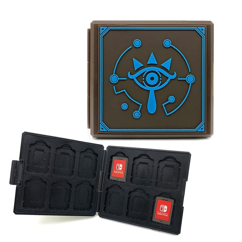 doepeBAE Switch Game Card Case, Portable Hard Shell Storage with 12 Card Slots (Z Brown) - Image 1